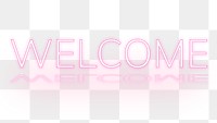 Png Welcome word neon pink font typography