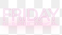 Pink png Friday text neon font typography
