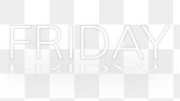 Png neon font Friday word white typography