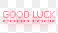 Good Luck png pink neon word font typography