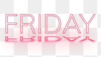 Png Friday word neon pink font typography