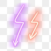 Neon pink and orange zigzag arrows sign design element