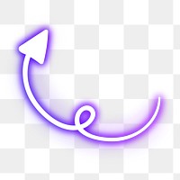 Neon purple swirl arrow sign design element