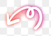 Neon pink swirl arrow sign design element