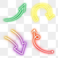 Neon arrows sign set design element