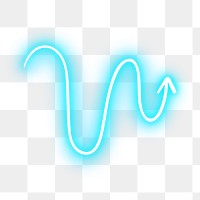 Neon blue swirl arrow sign design element