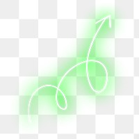 Neon green swirl arrow sign design element