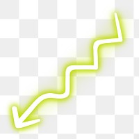 Neon yellow zigzag arrow sign design element