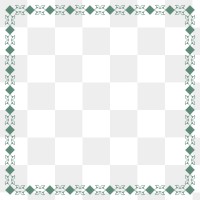 Squared green leafy frame design element