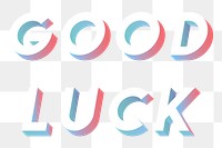 Isometric word Good luck typography design element