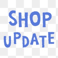 Shop update doodle typography design element
