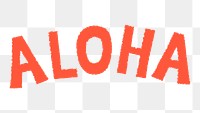 Aloha doodle typography design element