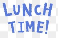 Blue lunch time! doodle typography design element