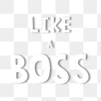 White like a boss doodle typography design element