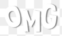 White OMG doodle typography design element
