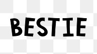 Bestie doodle typography design element