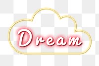 Dream png neon text typography