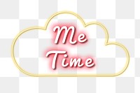 Me time neon glow png typography