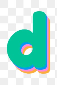 Png colorful d font rounded