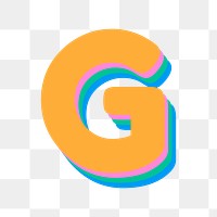 Png colorful g font lettering