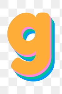 Png colorful g font rounded