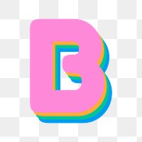 Png colorful b font lettering