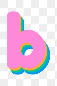 Png colorful b font rounded