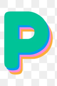 3D shade p alphabet font png