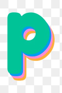 Png 3D shade p alphabet font