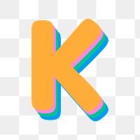 Png colorful k font lettering