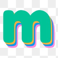 Letter m rounded typography png