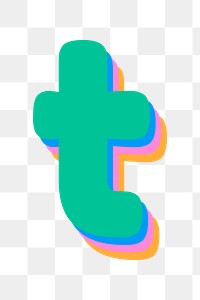 Letter t rounded typography png