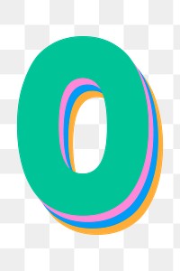 3D number 0 font png