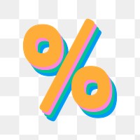 3D percentage sign font png