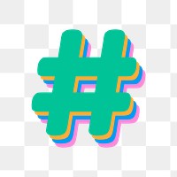 Png hashtag 3d font typography