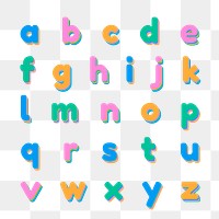 Png lower case letter font collection