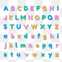 Colorful letter collection png 3d