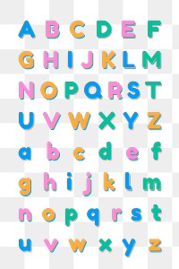 3d colorful letter collection png