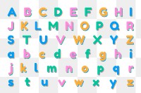 Png colorful english alphabet collection