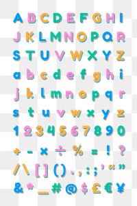 Png letter and sign collection font typography