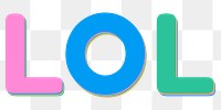 LOL etter pastel colored PNG rounded font 