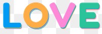 Love PNG colorful rounded typography