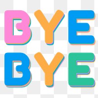 Word bye bye png text typography font 