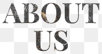 About us word typography png sticker