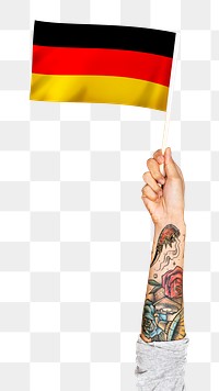 Png Germany's flag, tattooed hand sticker, national symbol, transparent background