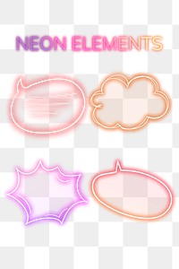 Colorful speech balloon design element set