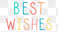 Colorful best wishes typography design element