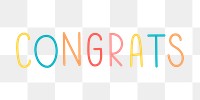 Colorful congrats typography design element