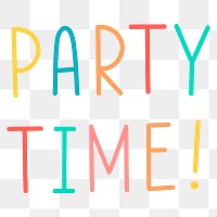 Colorful party time typography design element