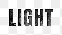 Light uppercase letters typography design element